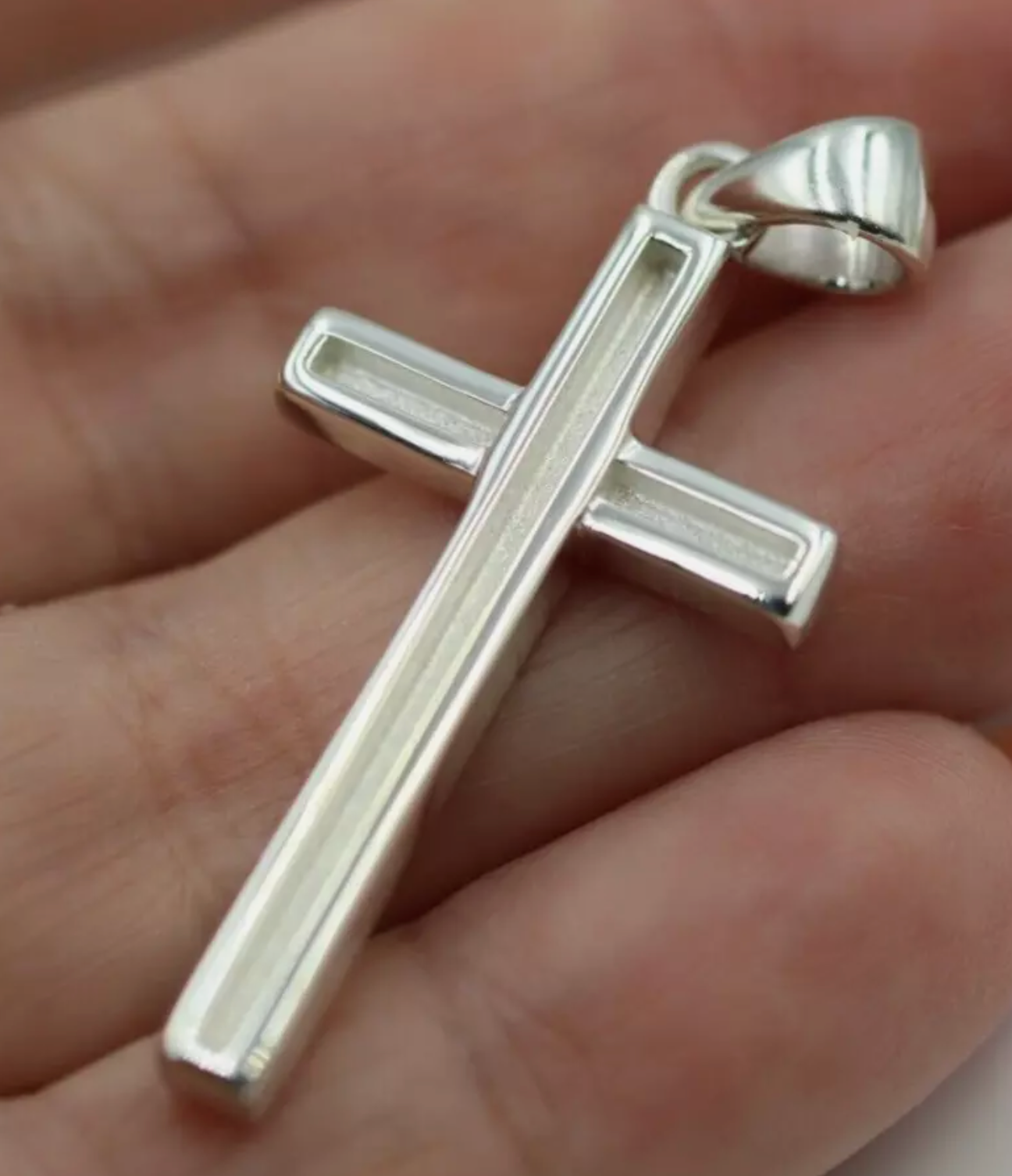 Kaedesigns  Genuine Large Sterling Silver Cross Pendant  38mm x 20mm