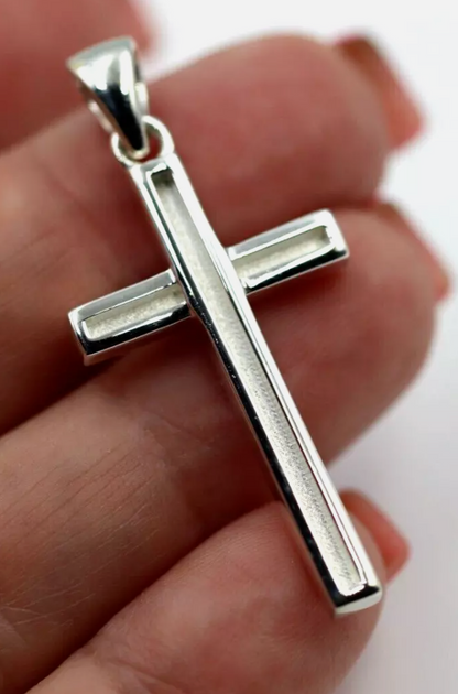 Kaedesigns  Genuine Large Sterling Silver Cross Pendant  38mm x 20mm