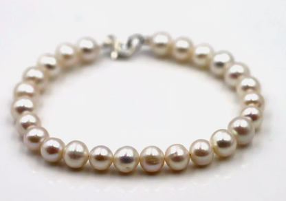 Freshwater 8mm Pearl Bracelet + Sterling Silver 925 clasp 21cm or 24cm