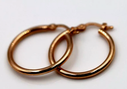 Kaedesigns Genuine 9ct Solid Rose Gold Hollow Hoop Huggies Earrings