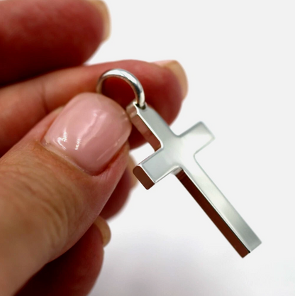 Kaedesigns Genuine Large Sterling Silver 925 Cross Pendant 35mm x 22mm 7mm bail