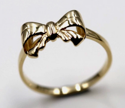 Genuine 9ct Solid Yellow, Rose Or White Gold Bow Ring Choose Size L To U 1/2