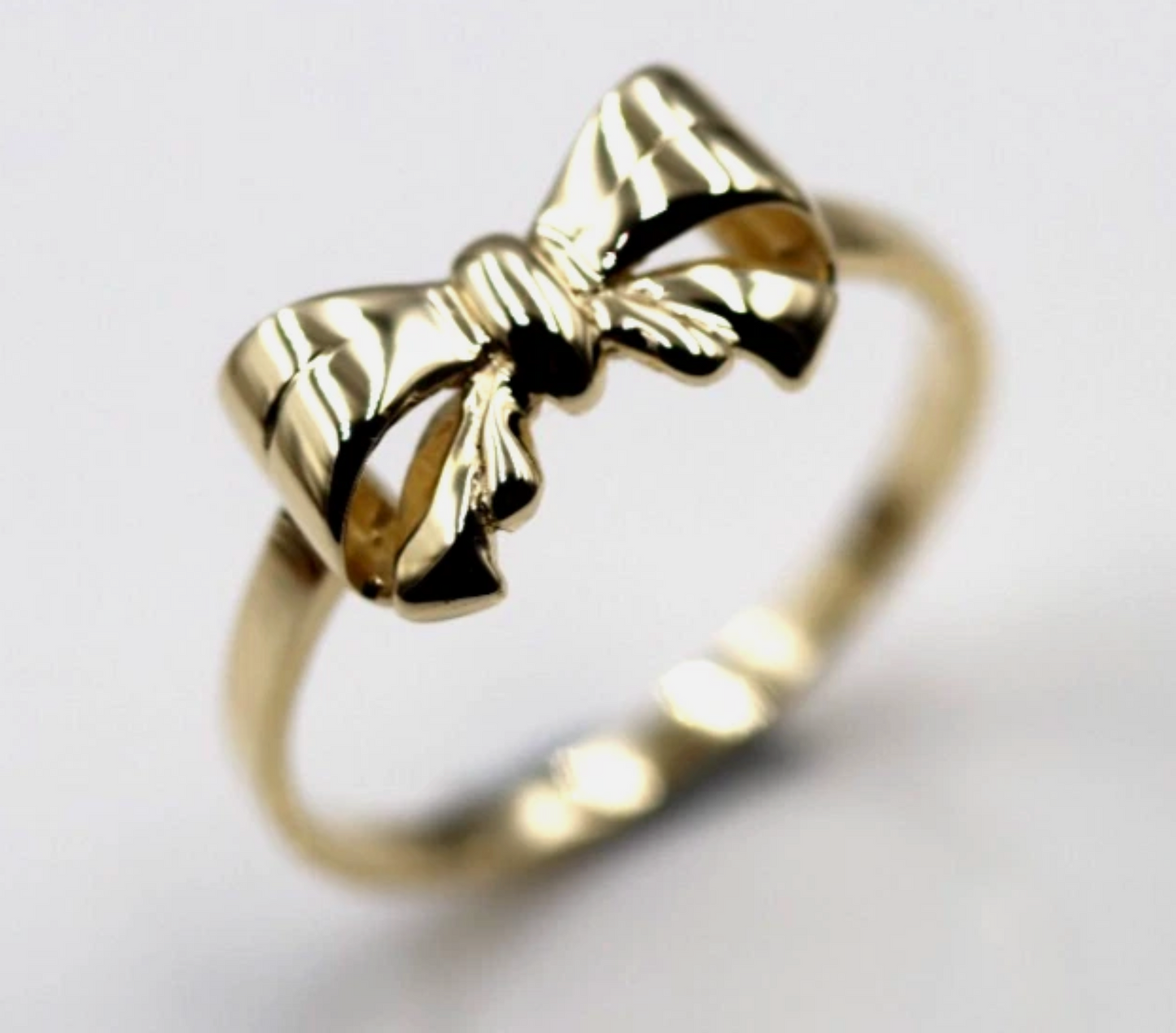 Genuine 9ct Solid Yellow, Rose Or White Gold Bow Ring Choose Size L To U 1/2