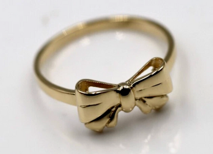 Genuine 9ct Solid Yellow, Rose Or White Gold Bow Ring Choose Size L To U 1/2