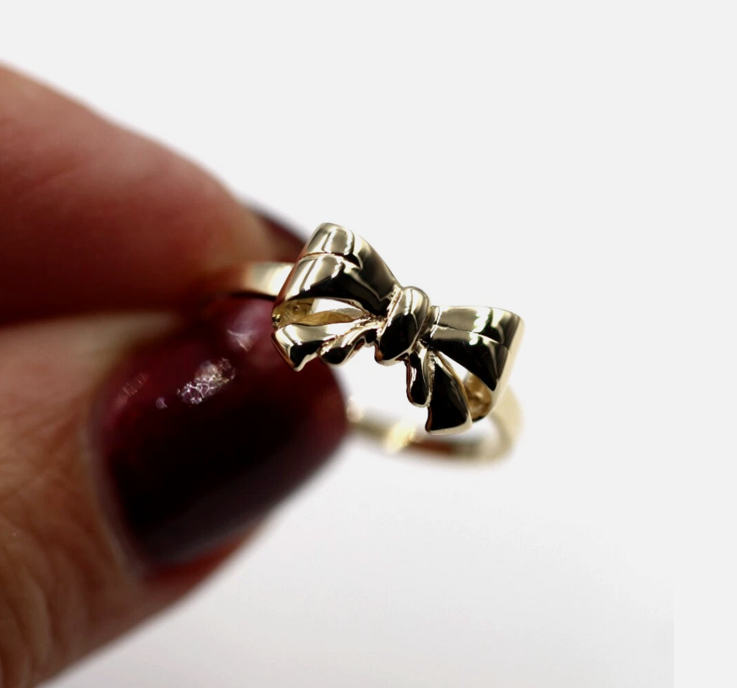 Genuine 9ct Solid Yellow, Rose Or White Gold Bow Ring Choose Size L To U 1/2