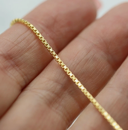 Genuine 9ct 9k 375 Yellow Gold Box Chain Necklace 4.9grams 55cm 1.3mm