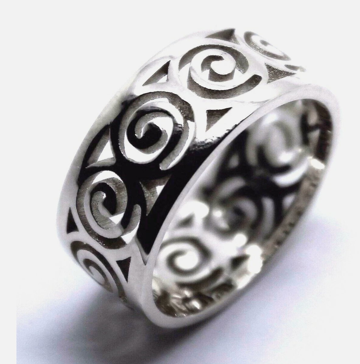 Kaedesigns Solid Genuine 9ct 9k 375 Yellow, Rose or White Gold 7mm Swirl Surf Wave Ring
