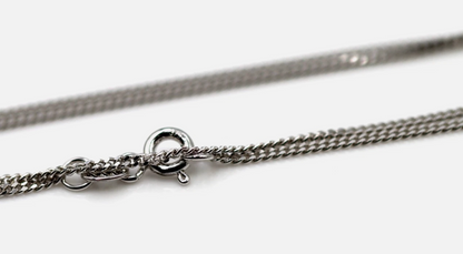 Genuine 9ct 9k 375 White Gold Diamond Cut Curb Necklace Chain 2.5grams 40cm