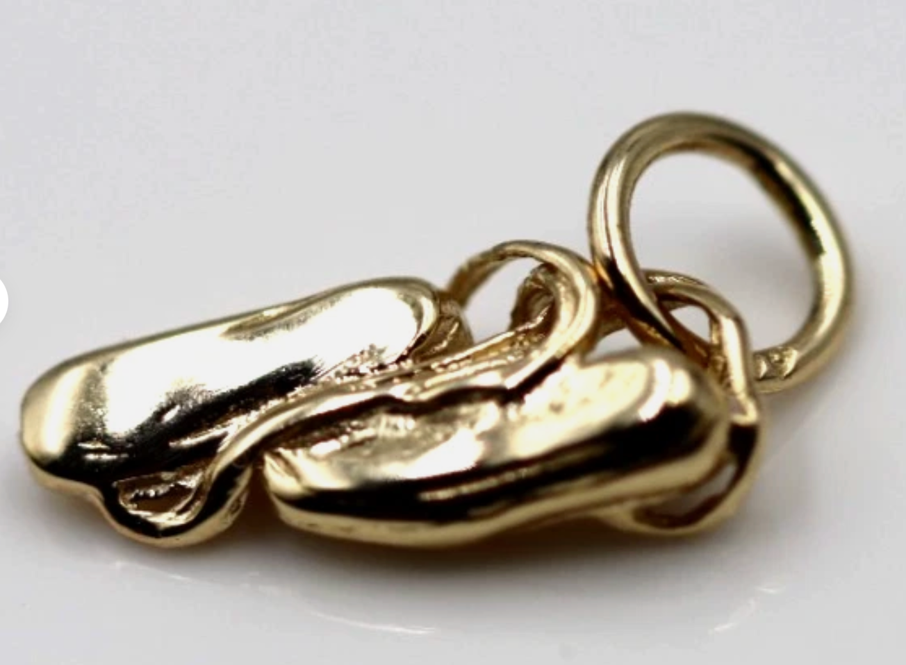 Genuine 9ct 9k 375 Yellow, Rose or White Gold Ballerina Ballet Shoe Slipper Charm Pendant
