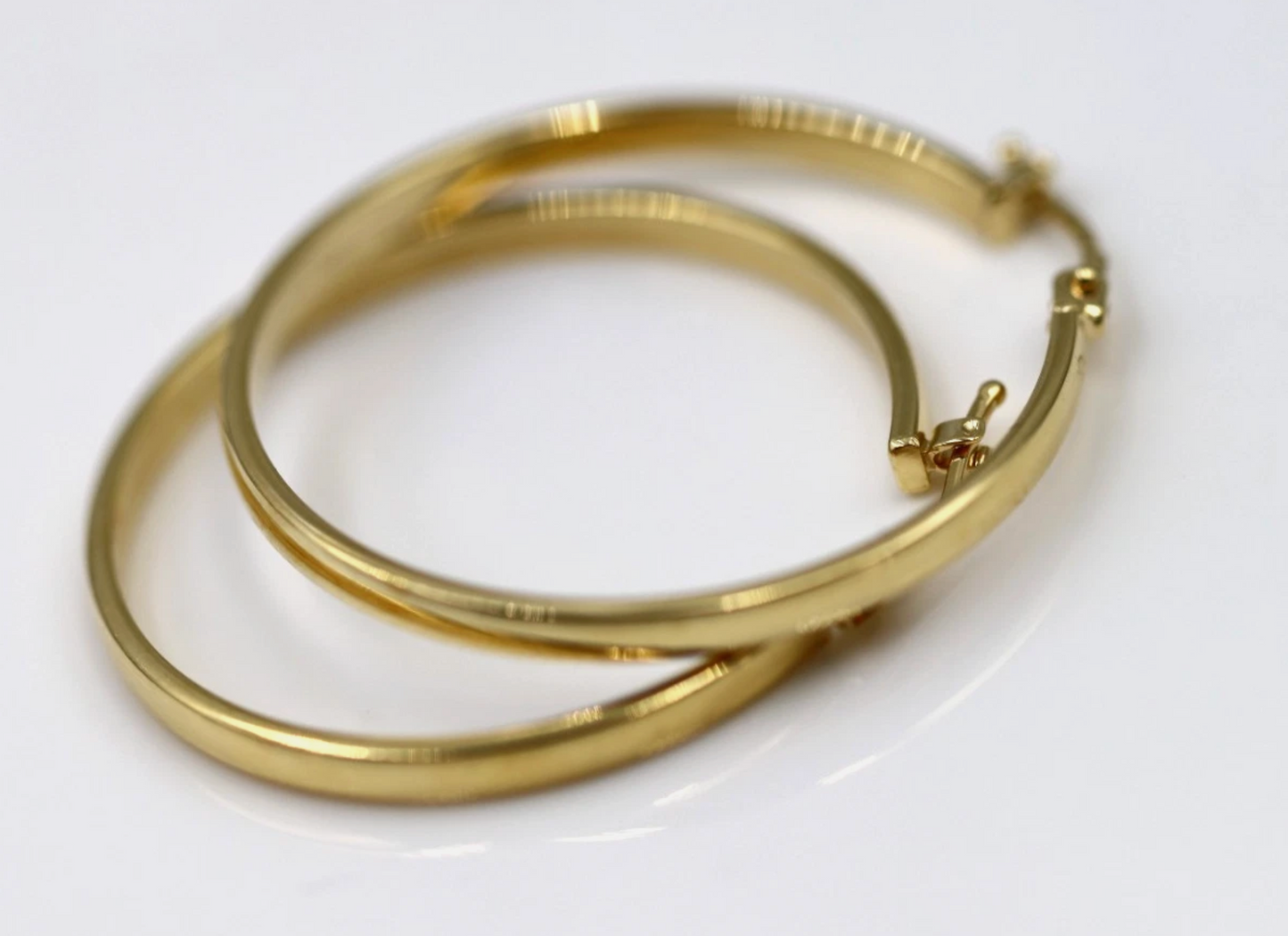 Genuine 18ct 18k 750 Large Hollow Hoops 31mm Earrings