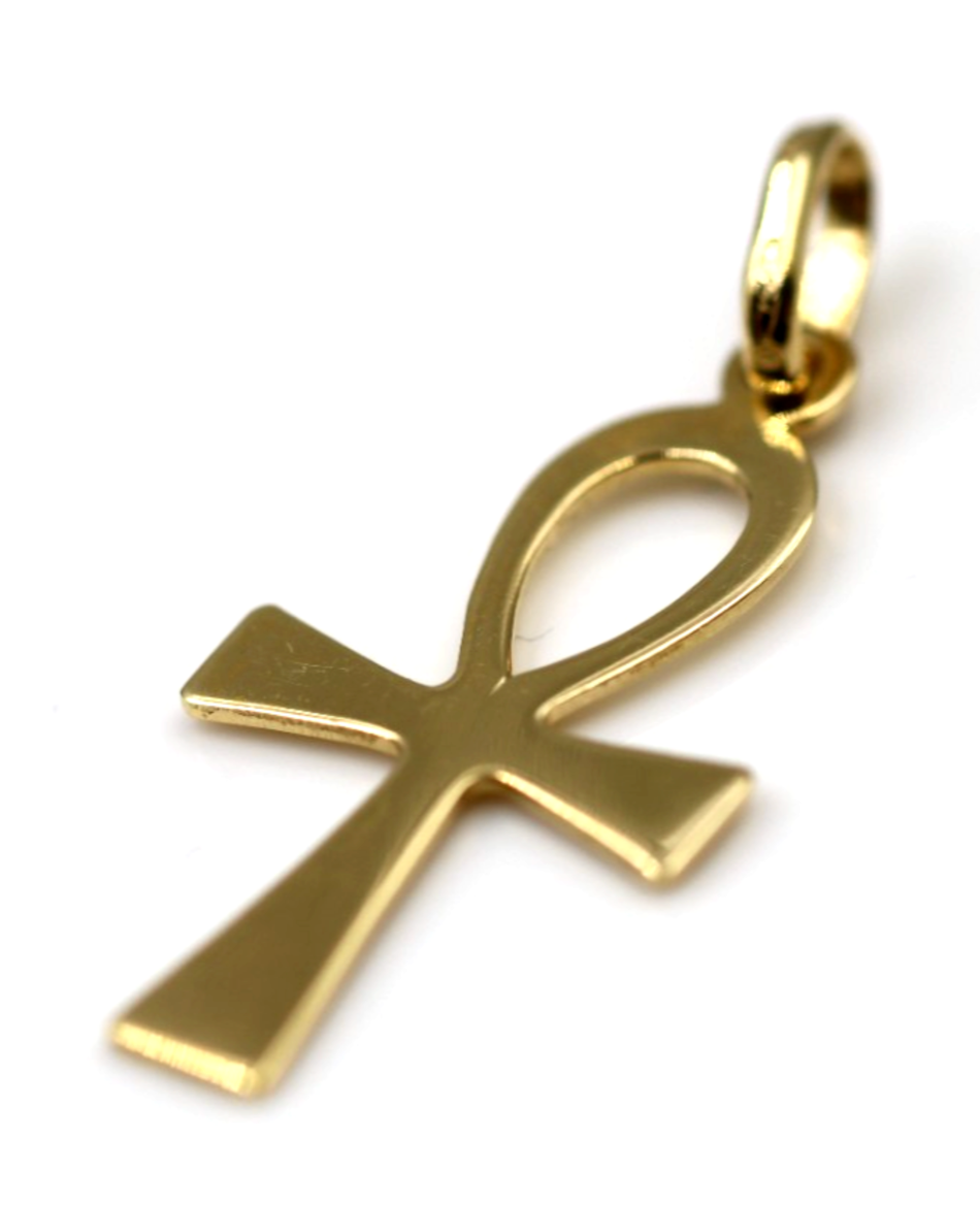 Genuine 9ct 9k 375 Yellow, Rose or White Gold Ankh Key of Life Charm Pendant