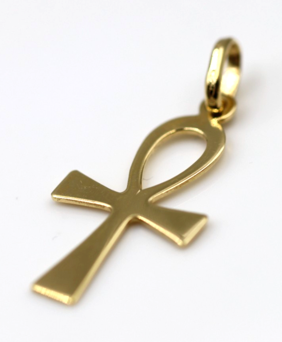 Genuine 9ct 9k 375 Yellow, Rose or White Gold Ankh Key of Life Charm Pendant