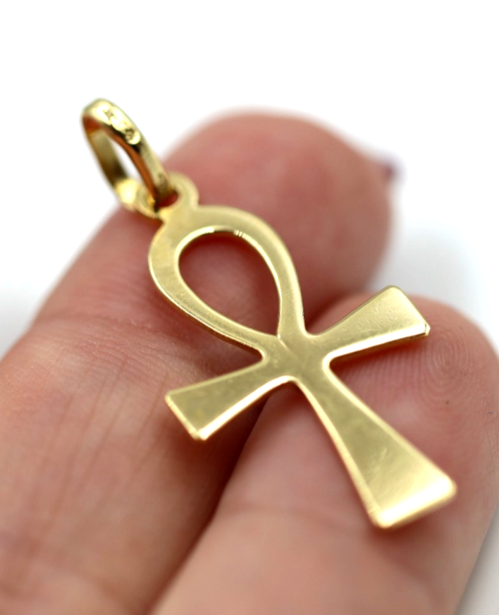 Genuine 9ct 9k 375 Yellow, Rose or White Gold Ankh Key of Life Charm Pendant