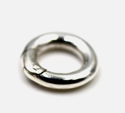 Sterling Silver 925 12mm Round Spring Circle Clasp Shortener Polished