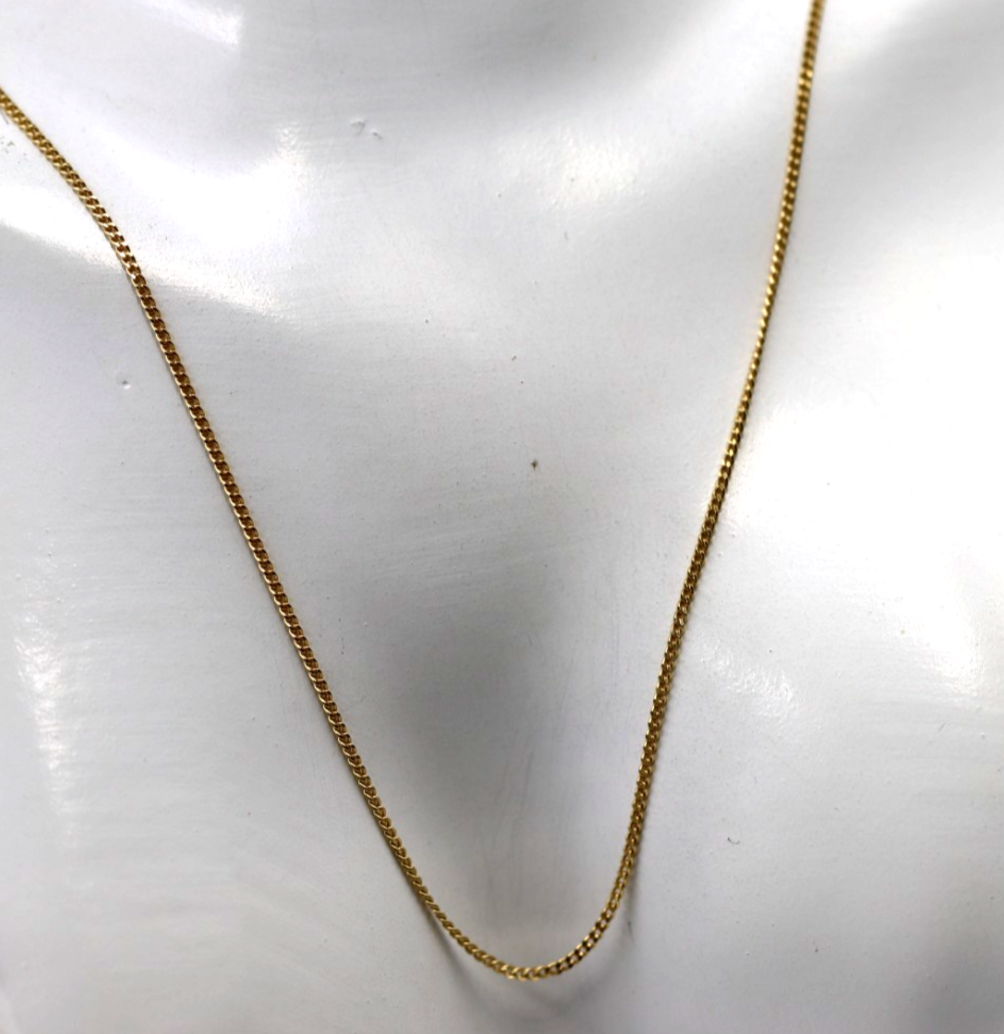 18ct 18K 750 Yellow Gold Kerb Curb Chain Necklace 50cm 2.66grams