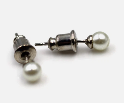 Sterling Silver 925 Freshwater 4mm Freshwater Pearl Studs Earrings