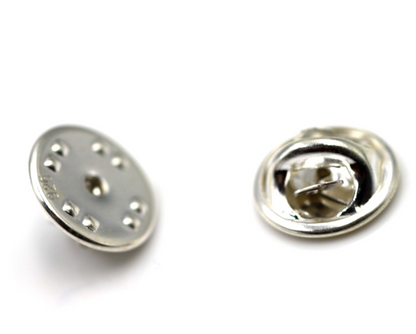 1 Pair Sterling Silver 925 Clutch Lapel Catch Polished + Pins