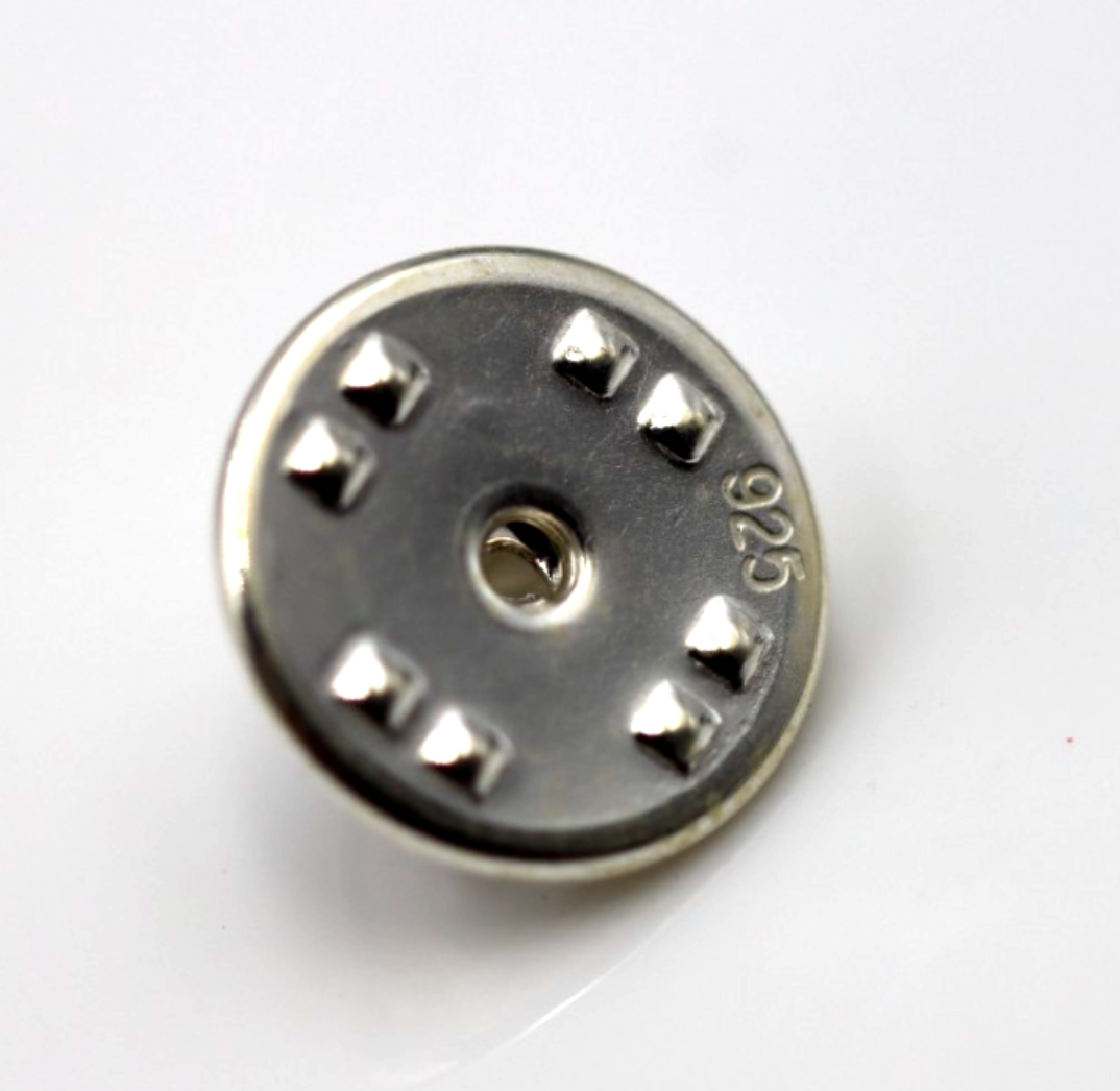 1 Pair Sterling Silver 925 Clutch Lapel Catch Polished + Pins