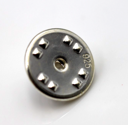 1 Pair Sterling Silver 925 Clutch Lapel Catch Polished + Pins