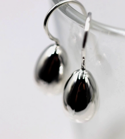 Genuine 925 Sterling Silver Teardrop Tear Drop Hook Earrings