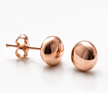 Kaedesigns Genuine 9ct 9k 375 Yellow OR Rose Gold 5mm Flat Stud Ball Earrings
