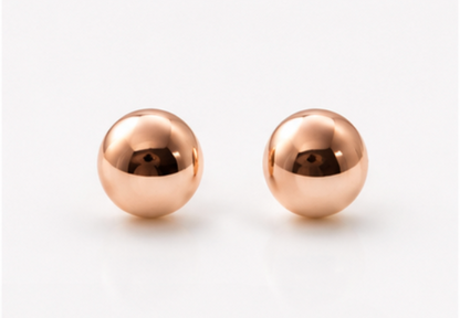 Kaedesigns Genuine 9ct 9k 375 Yellow OR Rose Gold 5mm Flat Stud Ball Earrings