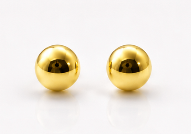 Kaedesigns Genuine 9ct 9k 375 Yellow OR Rose Gold 5mm Flat Stud Ball Earrings