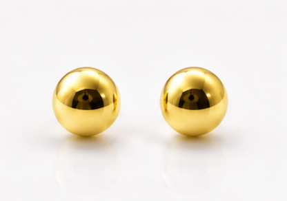 Kaedesigns Genuine 9ct 9k 375 Yellow OR Rose Gold 5mm Flat Stud Ball Earrings