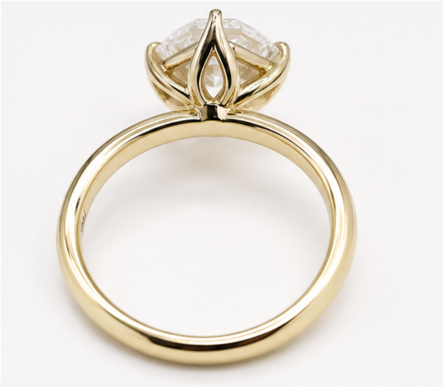 Genuine 18ct 750 Solid Yellow Gold Asscher 3.07ct D VVS1 Lab Grown Diamond Ring