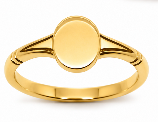 Genuine Solid 9ct 9K 375 Yellow, Rose or White Gold Oval Signet Ring - Choose your size Q to W