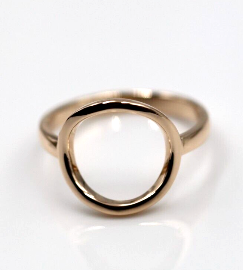 Kaedesigns New Solid Genuine 9ct Yellow, Rose or White Gold Open Circle Dress Ring - Choose your size
