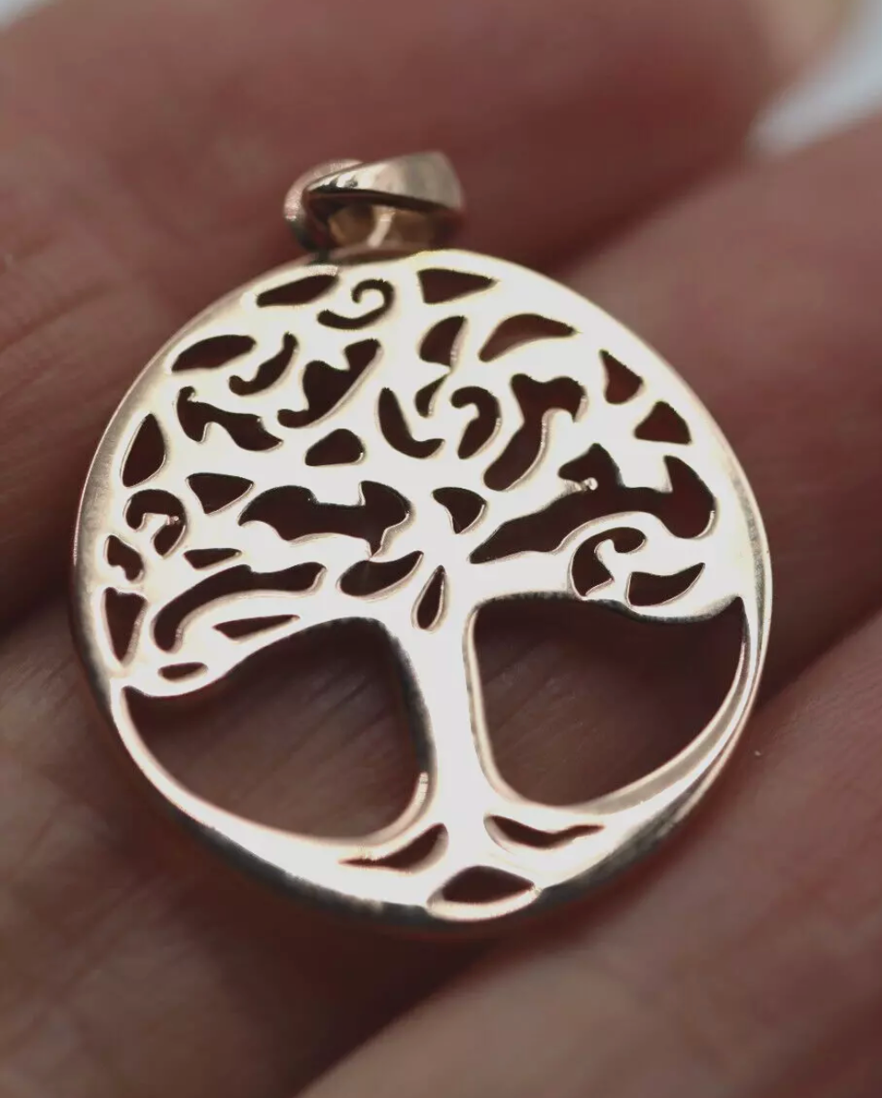 Kaedesigns Genuine 9ct Yellow, Rose or White Gold Oval Filigree Tree Of Life Pendant