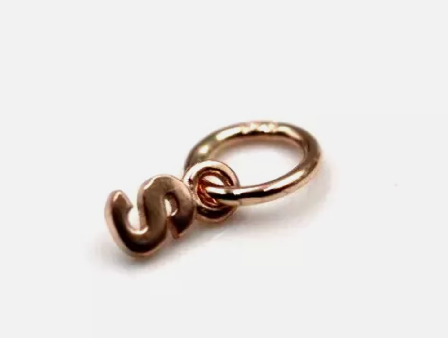 Genuine 9ct 9kt Genuine Tiny Very Small Yellow, Rose or White Gold Initial Pendant Charm S