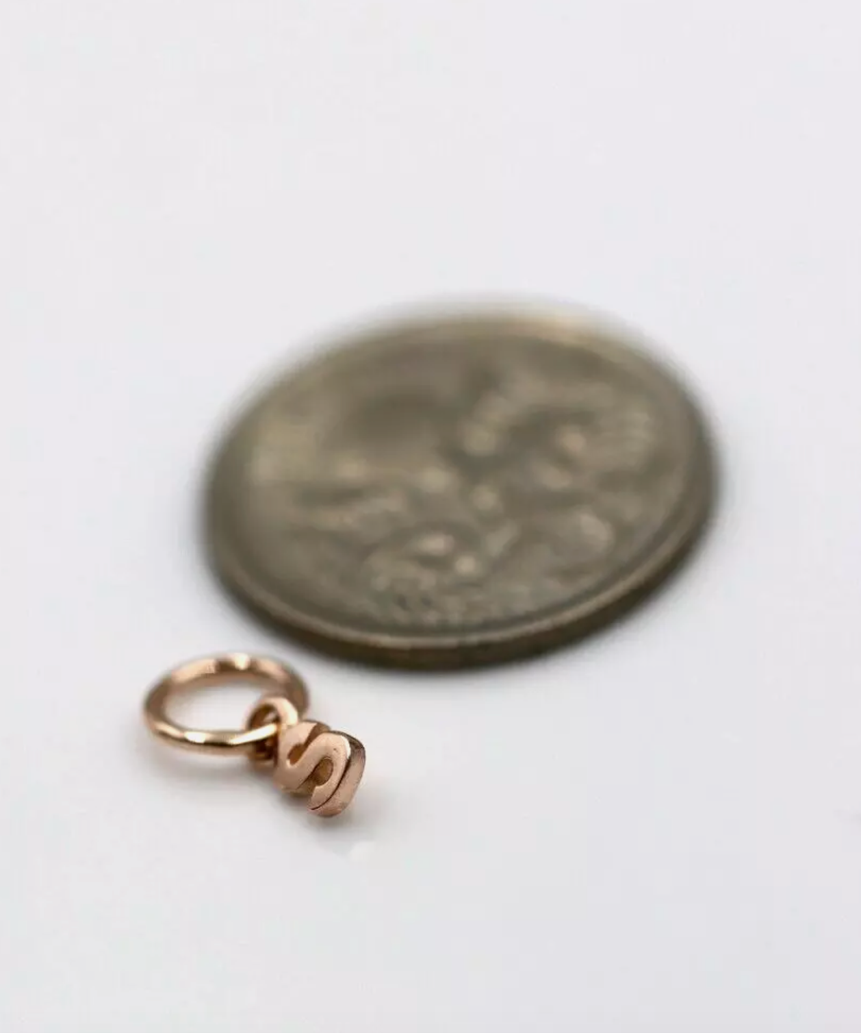 Genuine 9ct 9kt Genuine Tiny Very Small Yellow, Rose or White Gold Initial Pendant Charm S