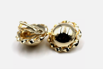 Kaedesigns Genuine 9ct 9k 375 Yellow, Rose Or White Gold Clip On 16mm Half Ball Earrings