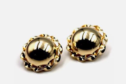 Kaedesigns Genuine 9ct 9k 375 Yellow, Rose Or White Gold Clip On 16mm Half Ball Earrings