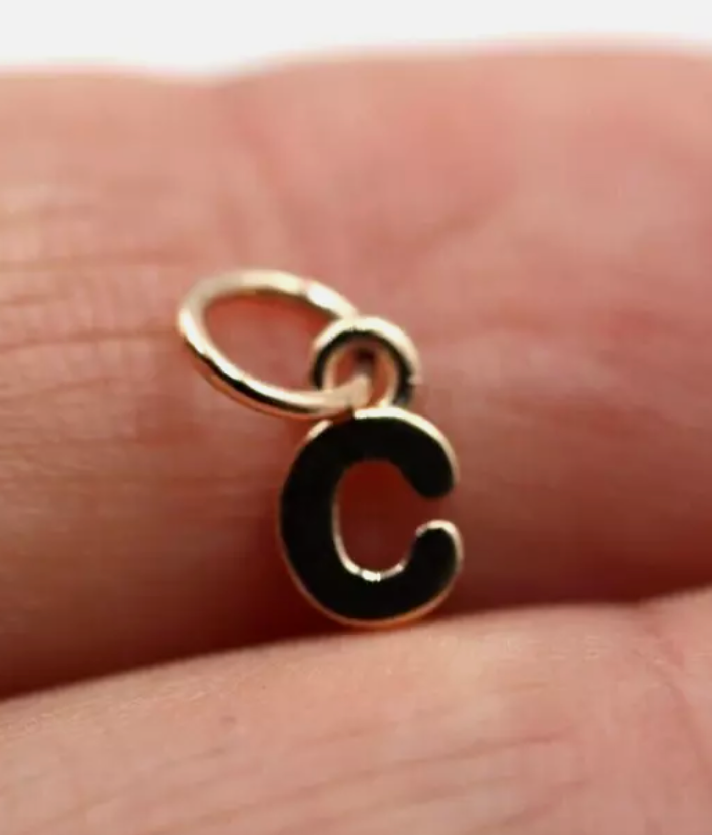 Genuine 9ct 9kt Genuine Very Small, Tiny Solid Yellow, Rose or White Gold Initial Pendant Charm C