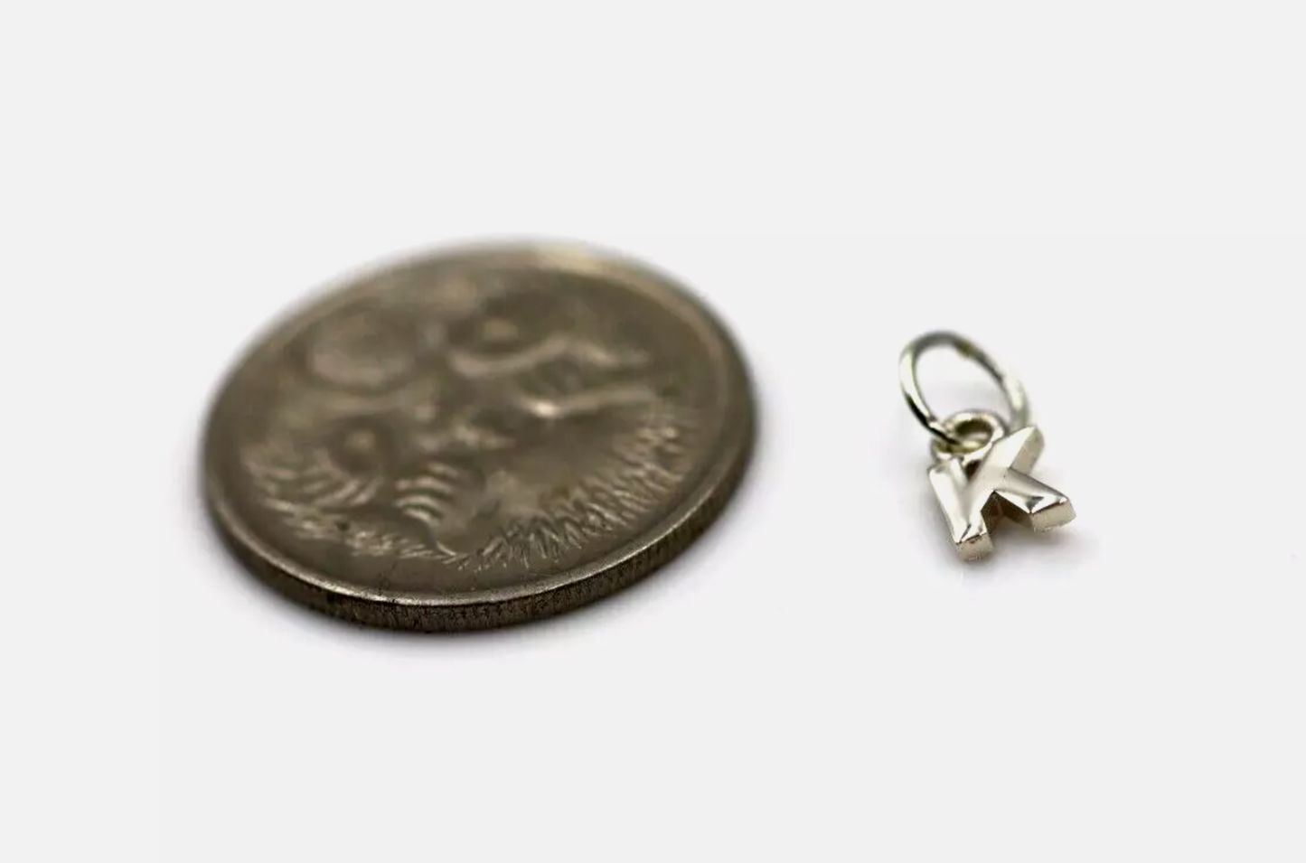 Genuine 9ct 9kt Genuine Tiny Very Small Yellow, Rose or White Gold Initial Pendant Charm K