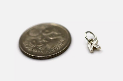 Genuine 9ct 9kt Genuine Tiny Very Small Yellow, Rose or White Gold Initial Pendant Charm K