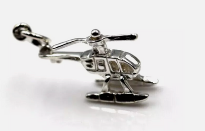 Genuine Sterling Silver 925 Helicopter Chopper Charm or Pendant