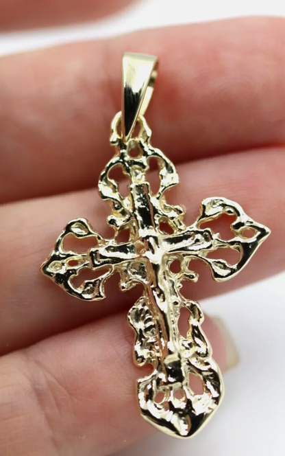 Genuine 9ct Yellow, Rose or White Gold Armenian Crucifix Cross Pendant