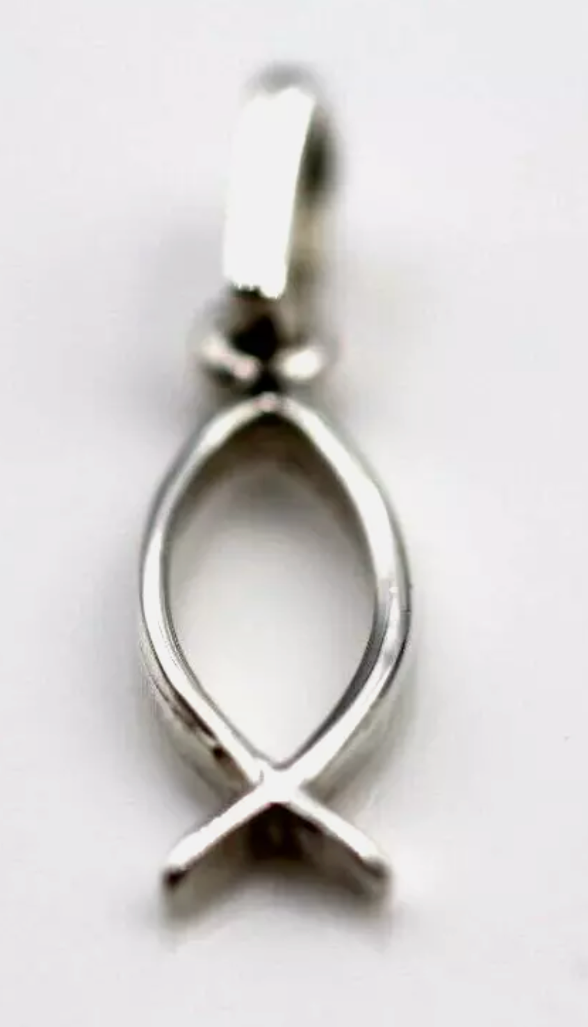 Solid Sterling Silver or 9ct Yellow Gold Religious Jesus Christian Fish Symbol Pendant