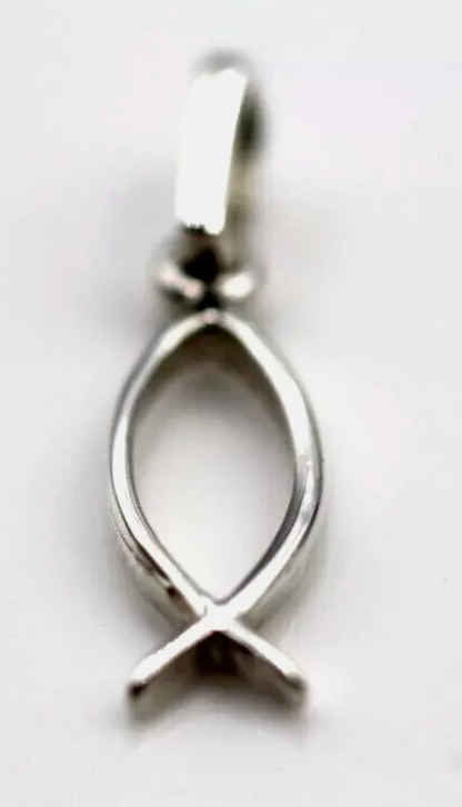 Solid Sterling Silver or 9ct Yellow Gold Religious Jesus Christian Fish Symbol Pendant
