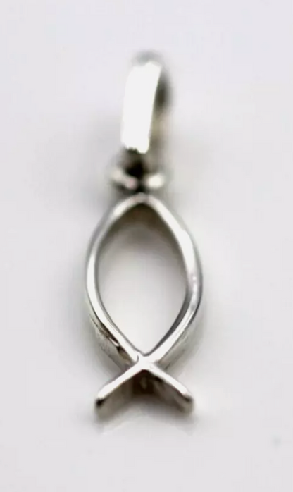 Solid Sterling Silver or 9ct Yellow Gold Religious Jesus Christian Fish Symbol Pendant
