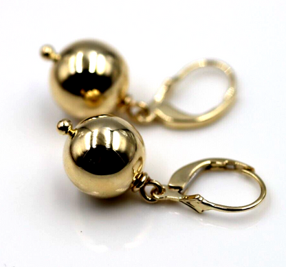 Kaedesigns 9ct 9k 375 Yellow, Rose or White Gold Continental Hooks 12mm Ball Plain Earrings