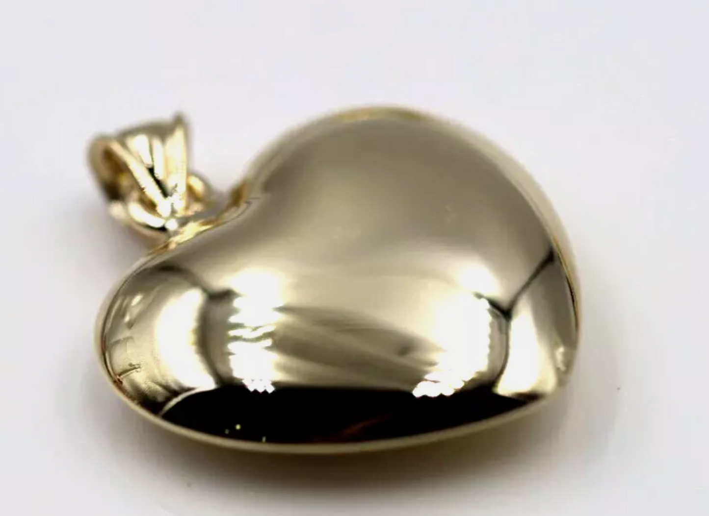 Kaedesigns, Genuine New 9ct 9kt Medium Flat Bubble Yellow, Rose or White Gold Heart Pendant