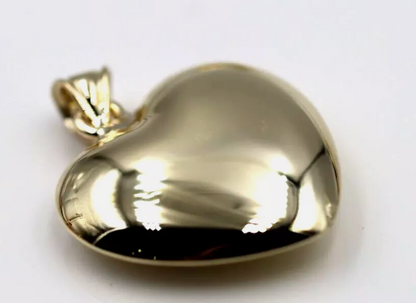 Kaedesigns, Genuine New 9ct 9kt Medium Flat Bubble Yellow, Rose or White Gold Heart Pendant