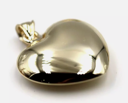Kaedesigns, Genuine New 9ct 9kt Medium Flat Bubble Yellow, Rose or White Gold Heart Pendant