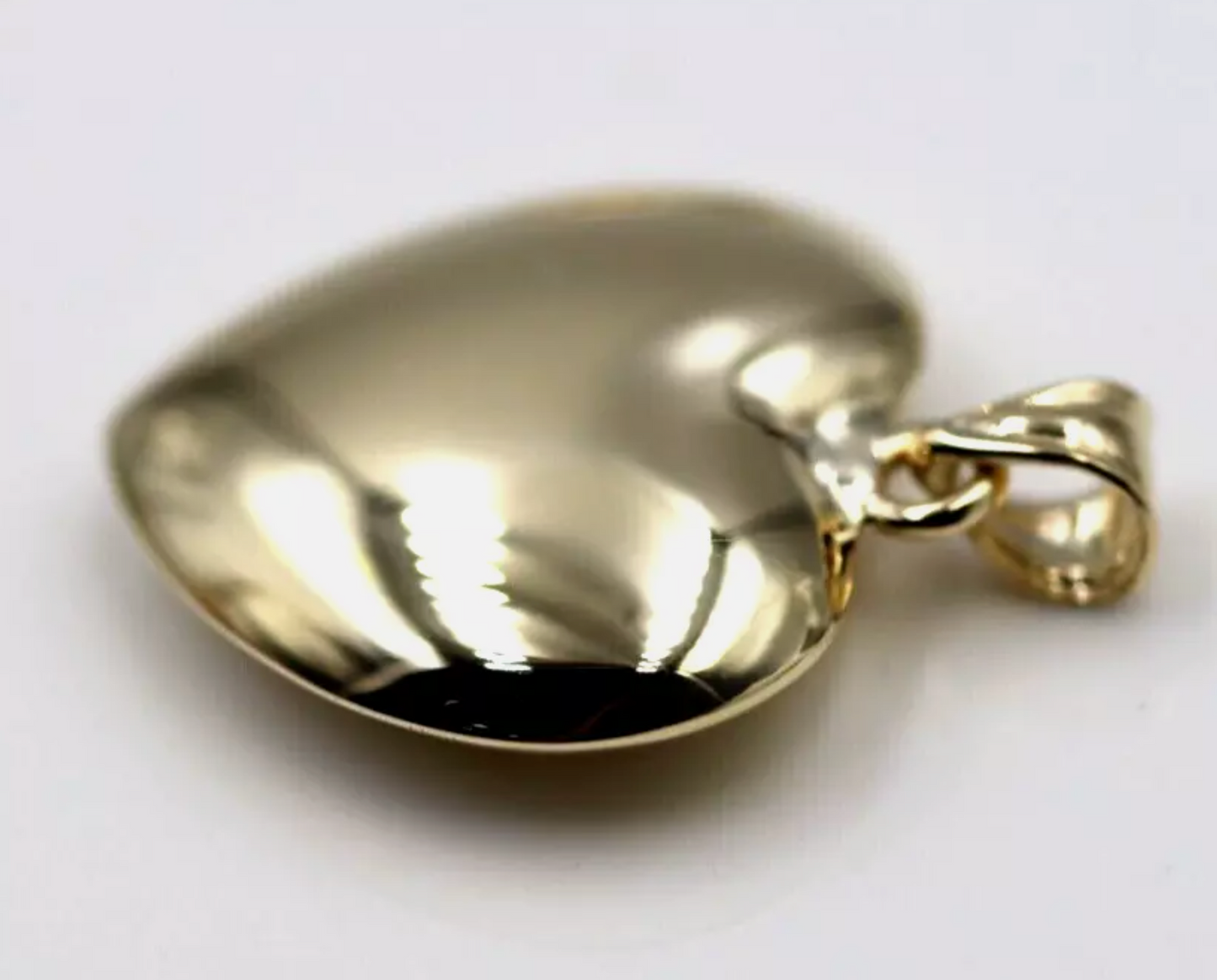 Kaedesigns, Genuine New 9ct 9kt Medium Flat Bubble Yellow, Rose or White Gold Heart Pendant