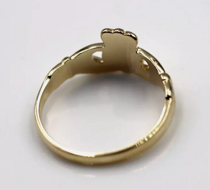 Genuine 9ct 375 Solid Yellow, Rose or White Gold Claddagh Celtic Friendship Ring In Your (Sizes L to S)